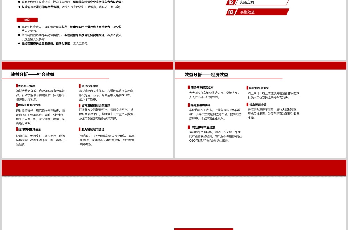 简约白色智慧停车解决方案PPT模板