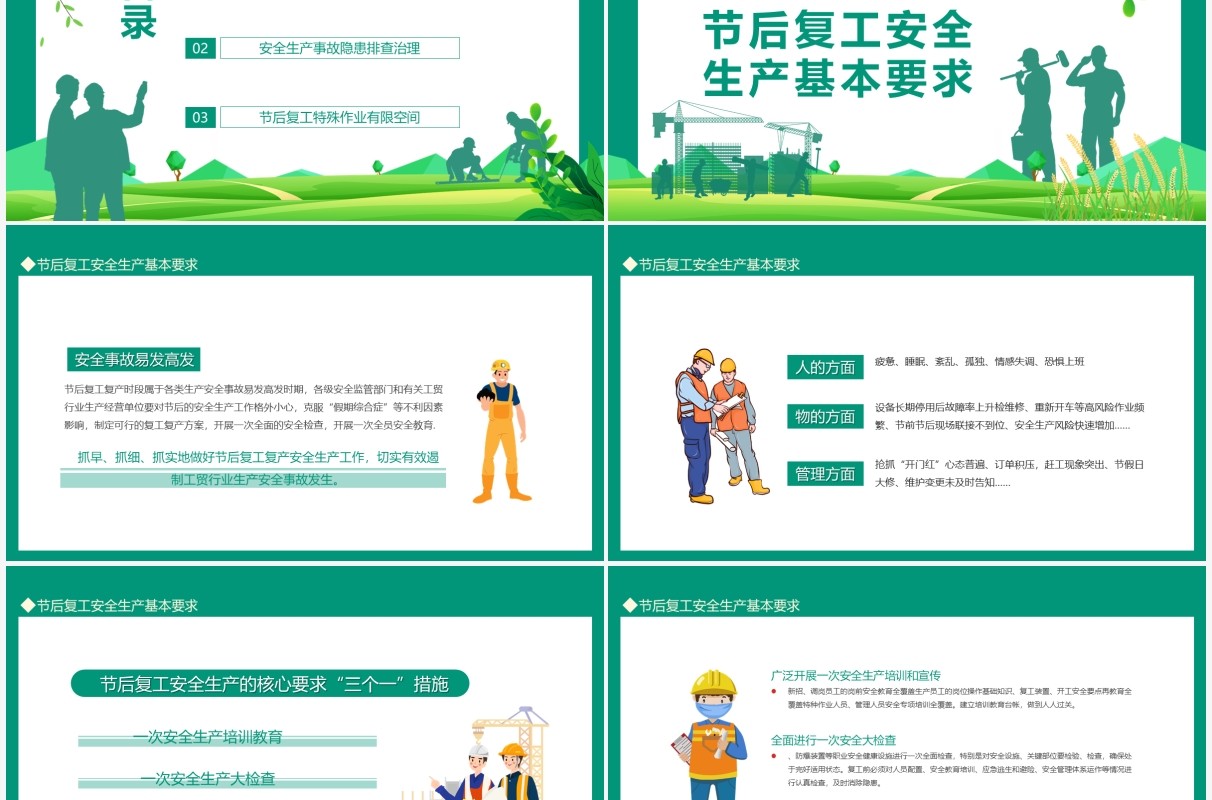 春暖已至复工起航节后复工安全生产培训PPT模板