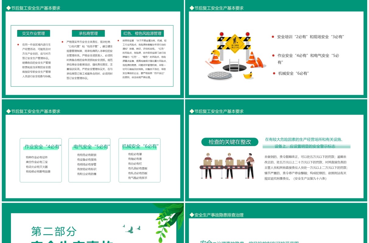 春暖已至复工起航节后复工安全生产培训PPT模板
