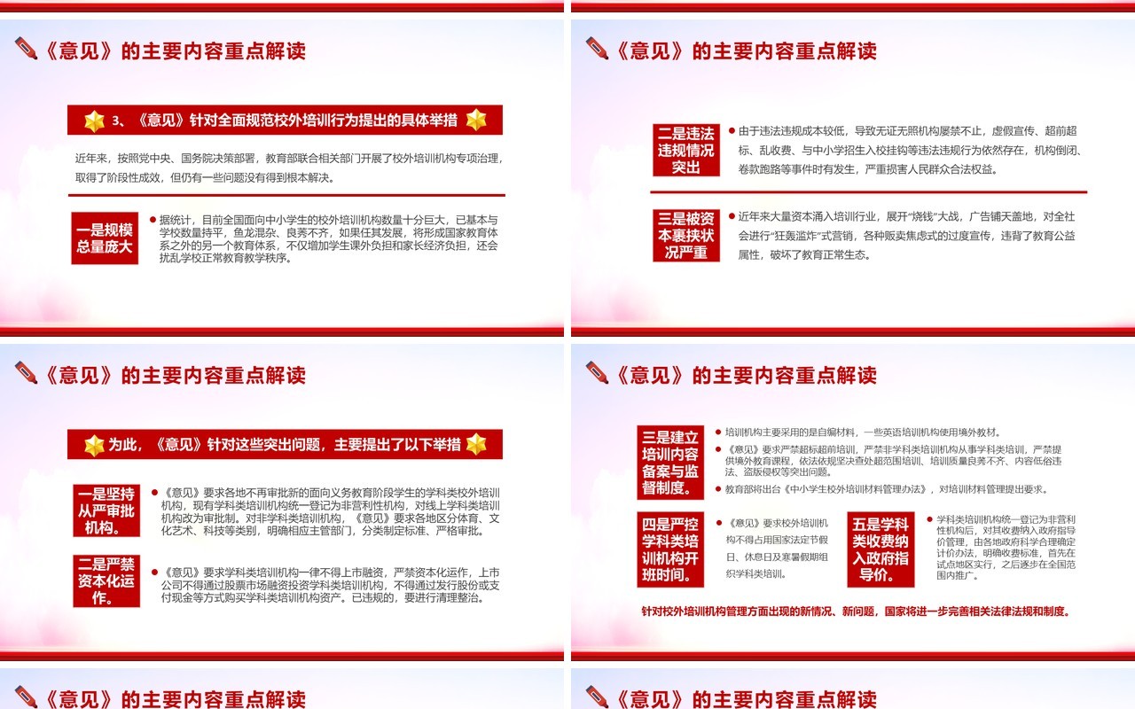 减轻义务教育阶段学生作业负担和校外培训负担的意见PPT模板