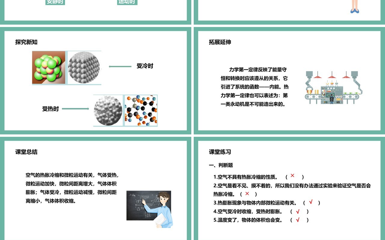 教科版五年级科学下册空气的热胀冷缩课件PPT模板