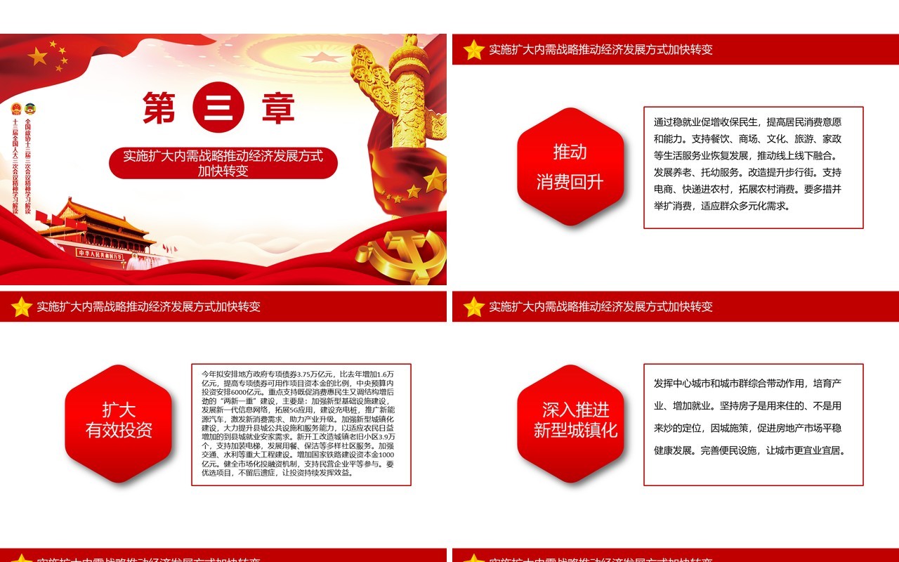 2020年全国政府工作报告全面解读聚焦两会精神讲稿党建PPT模板