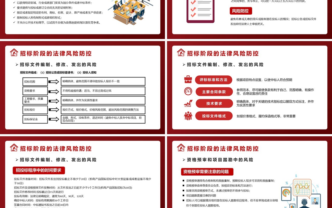红色违反招标投标法规的法律责任知识科普学习培训PPT模版