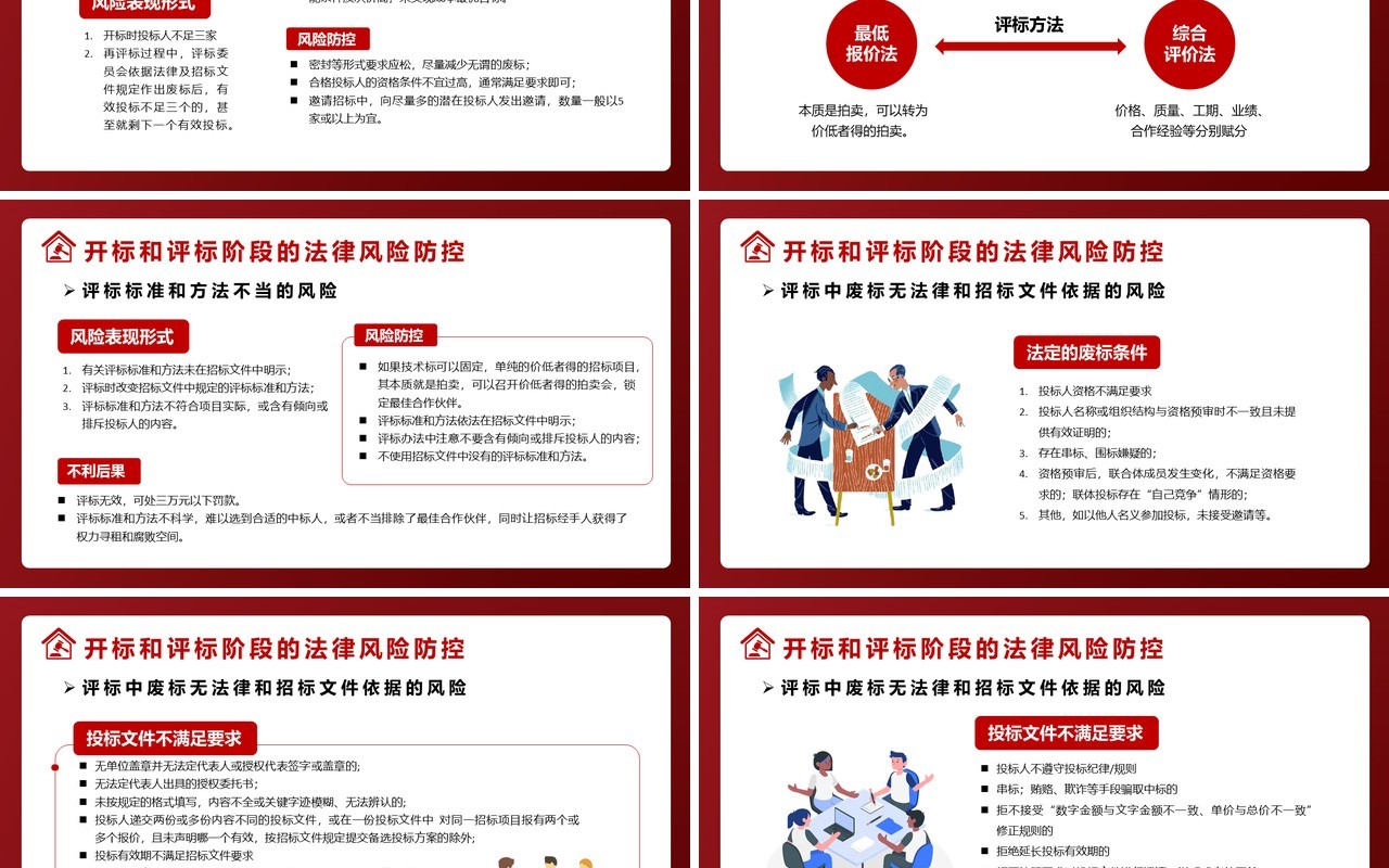 红色违反招标投标法规的法律责任知识科普学习培训PPT模版