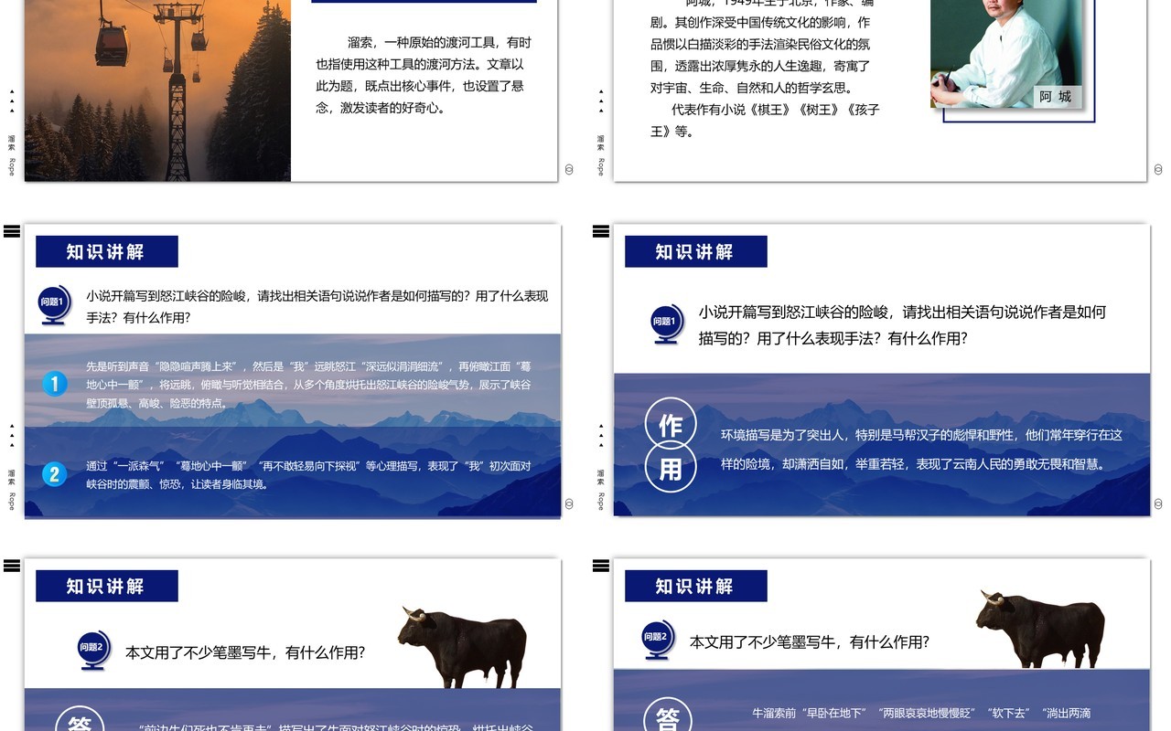 部编版九年级语文下册溜索课件PPT模板