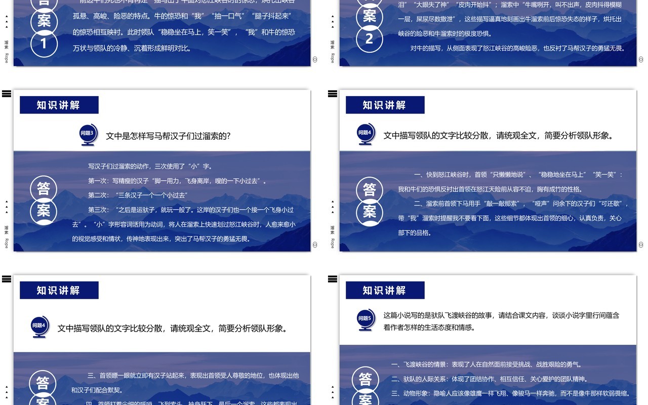 部编版九年级语文下册溜索课件PPT模板