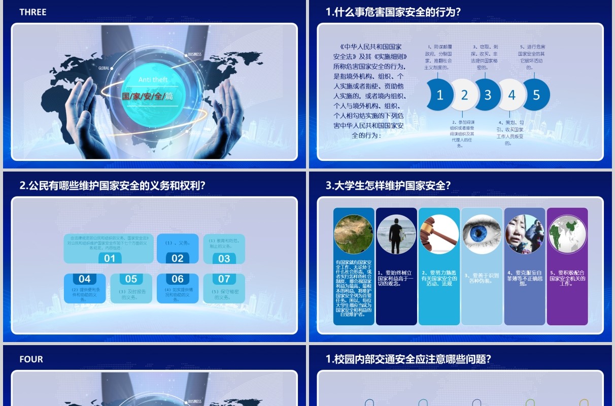大学生安全教育讲座课件PPT模板