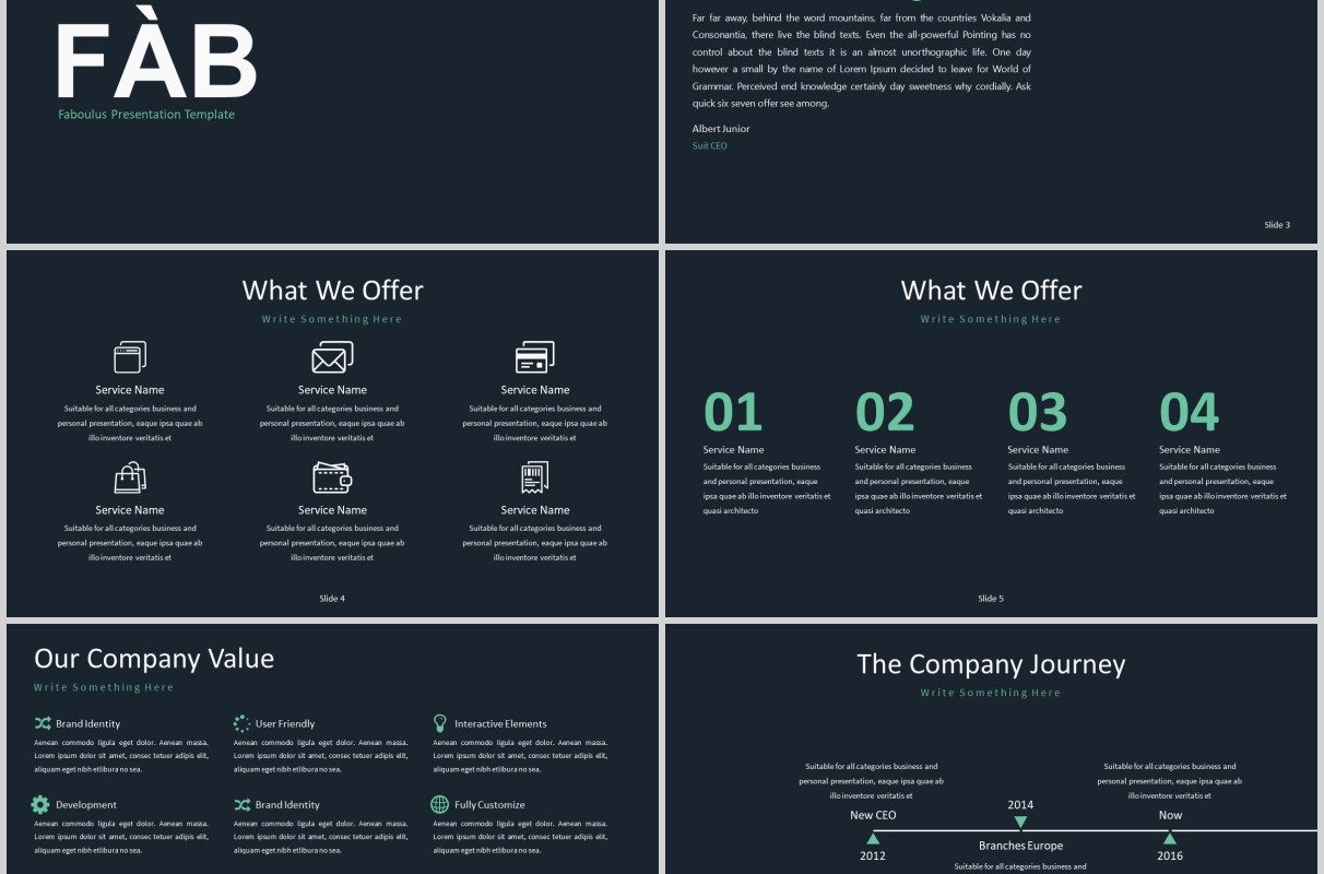 黑色高端项目计划书产品介绍PPT模板版式设计FAB Powerpoint Presentation Template