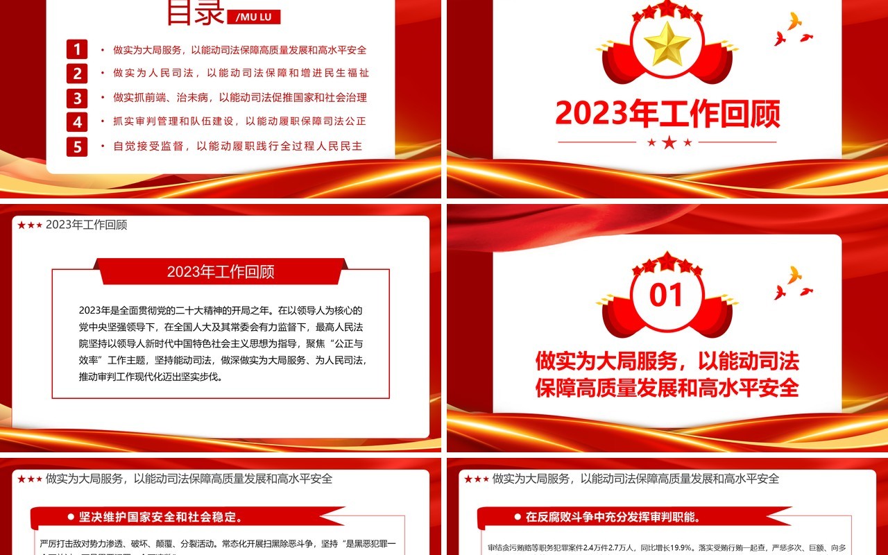 2024两会最高人民法院工作报告PPT模板