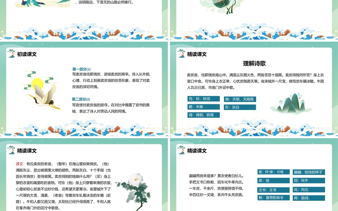 部编版八年级语文下册卖炭翁课件PPT模板
