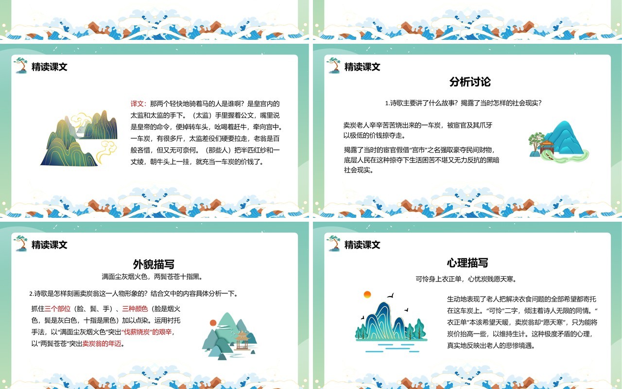 部编版八年级语文下册卖炭翁课件PPT模板
