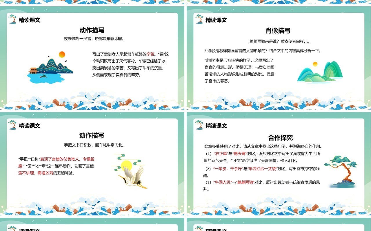 部编版八年级语文下册卖炭翁课件PPT模板