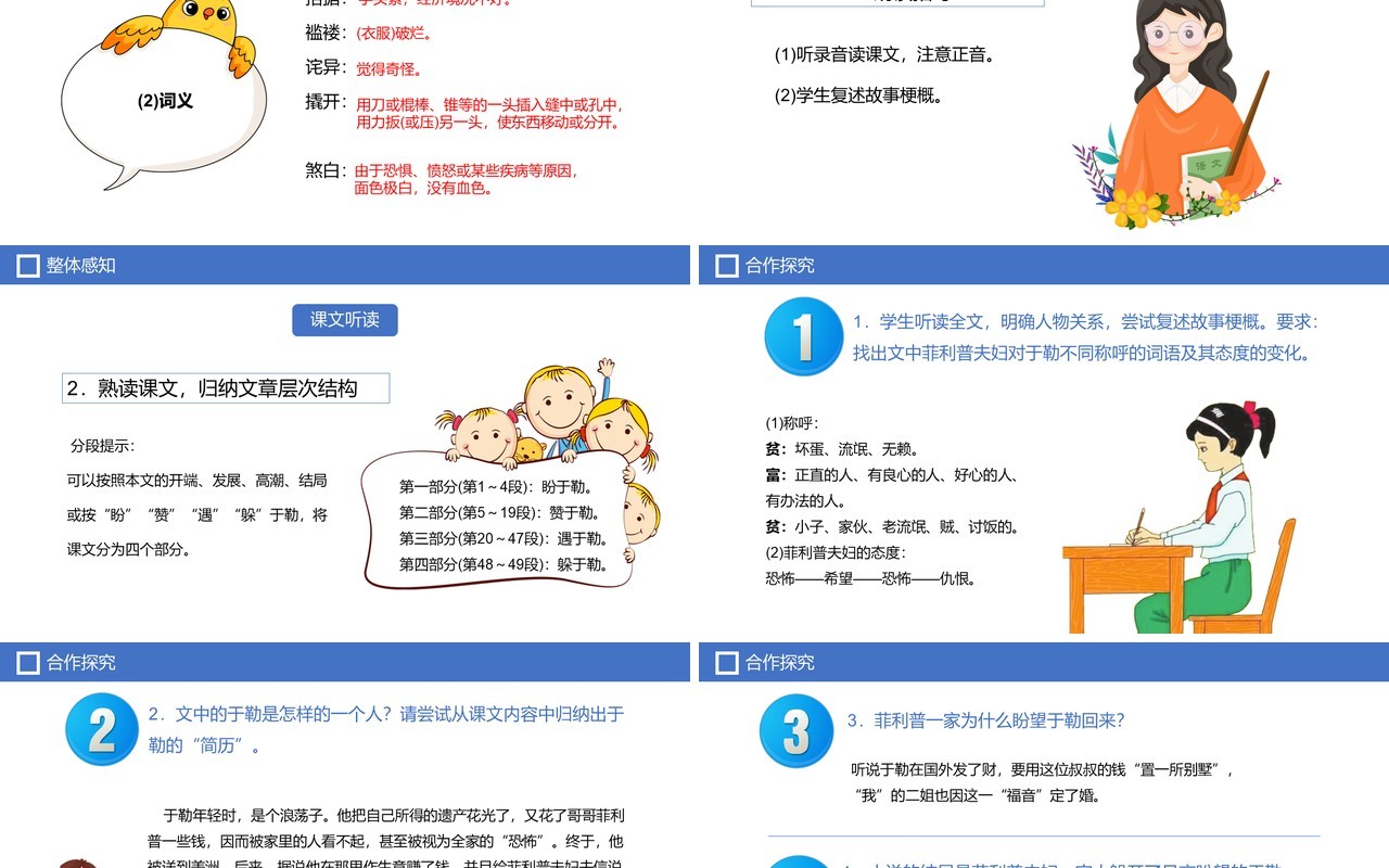 部编版九年级语文上册我的叔叔于勒课件PPT模板