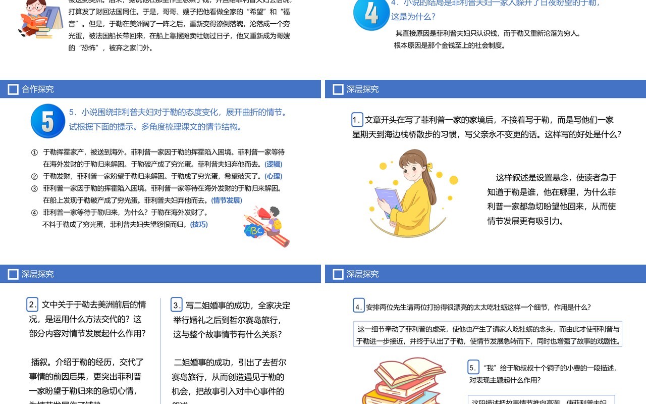 部编版九年级语文上册我的叔叔于勒课件PPT模板