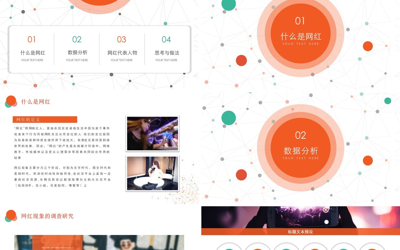 简约直播带货大数据时代网红现象分析介绍PPT模板