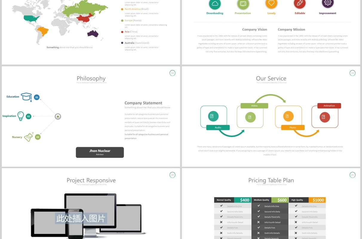 项目产品宣传介绍流程图时间轴PPT可插图排版模板素材Warung - Powerpoint Template