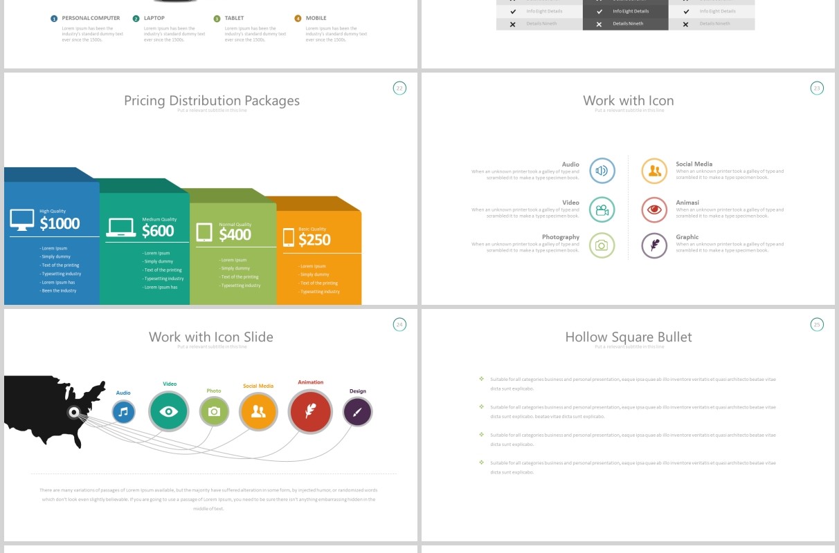 项目产品宣传介绍流程图时间轴PPT可插图排版模板素材Warung - Powerpoint Template