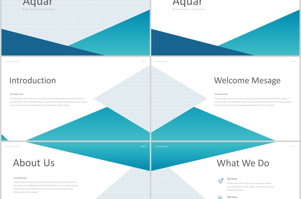 蓝色公司团队介绍个人简介通用PPT信息图表模板aquar powerpoint template