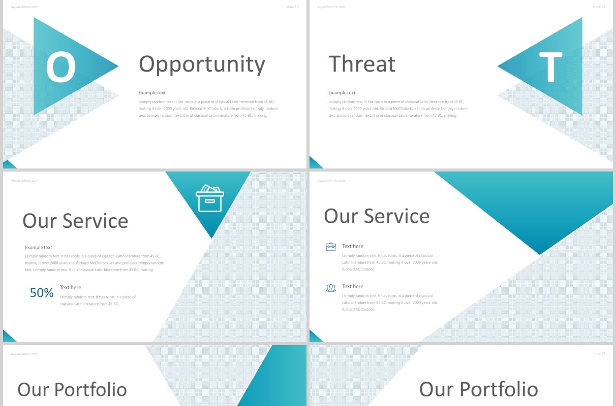 蓝色公司团队介绍个人简介通用PPT信息图表模板aquar powerpoint template