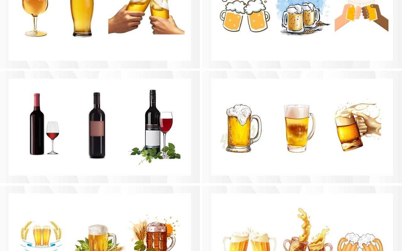 啤酒红酒素材PPT素材合集