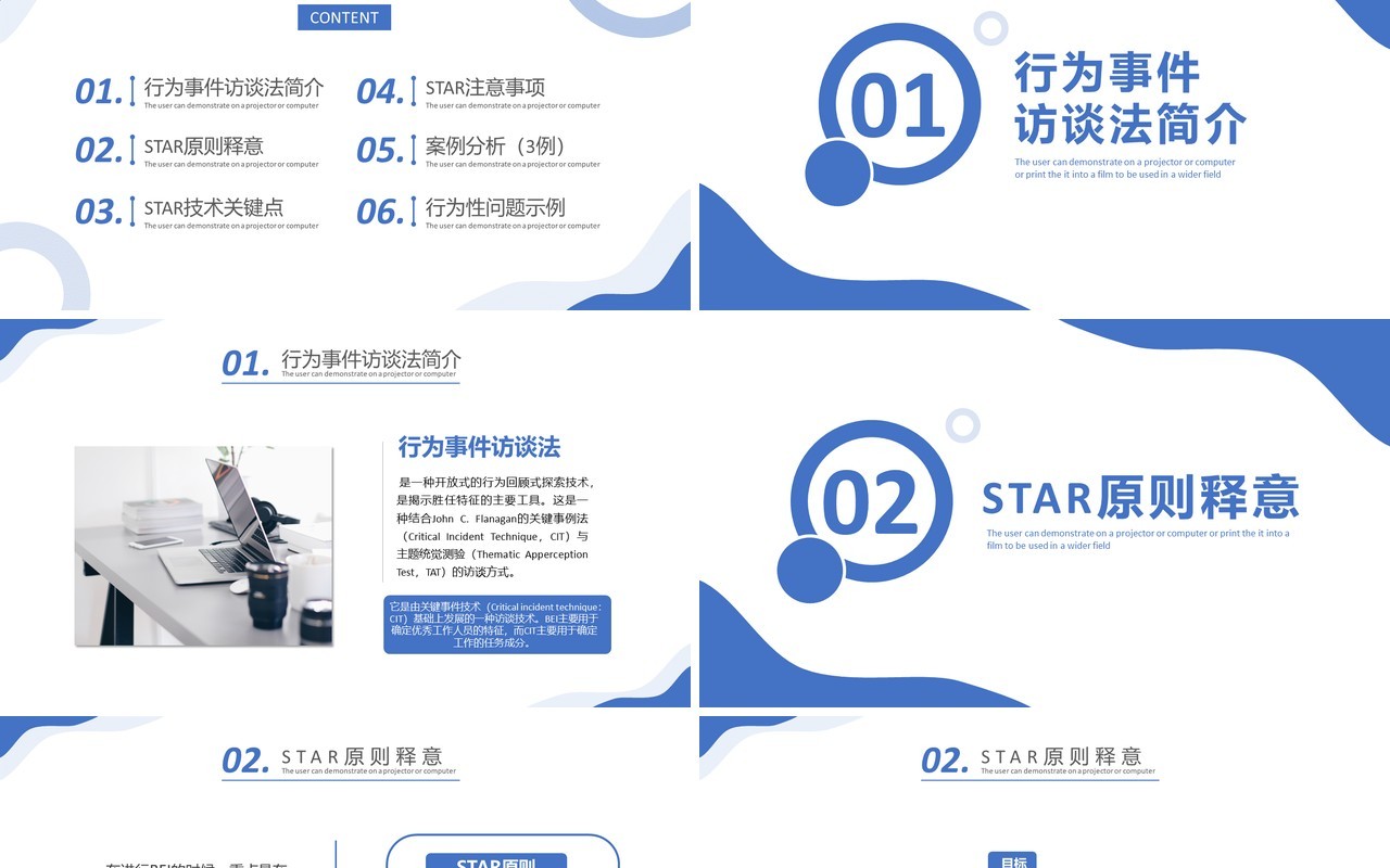 蓝色简约风企业STAR原则培训知识PPT模板
