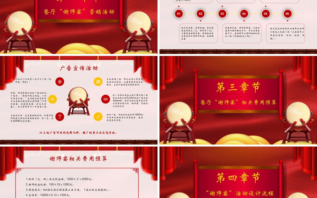 谢师宴活动策划PPT模板