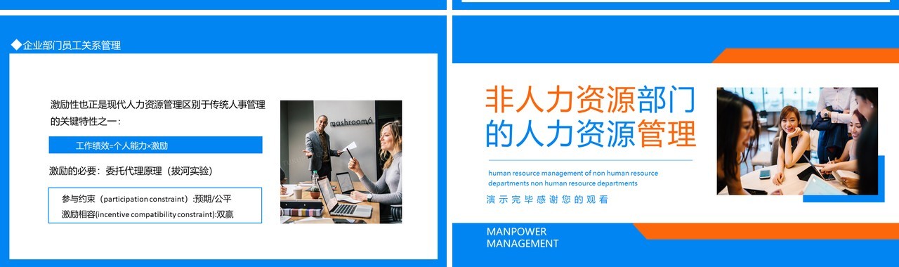 非人力资源部门的人力资源管理动态PPT模板