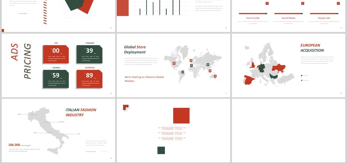 简约图片占位符排版设计PPT模板Spike Powerpoint