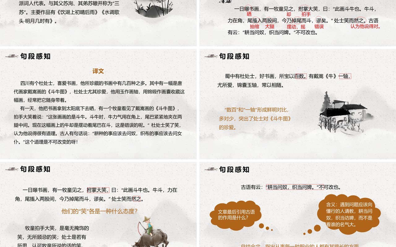部编版六年级语文下册文言文二则课件PPT模板