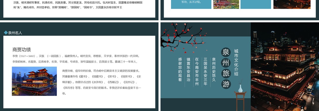 泉州旅游城市文化介绍动态PPT模板