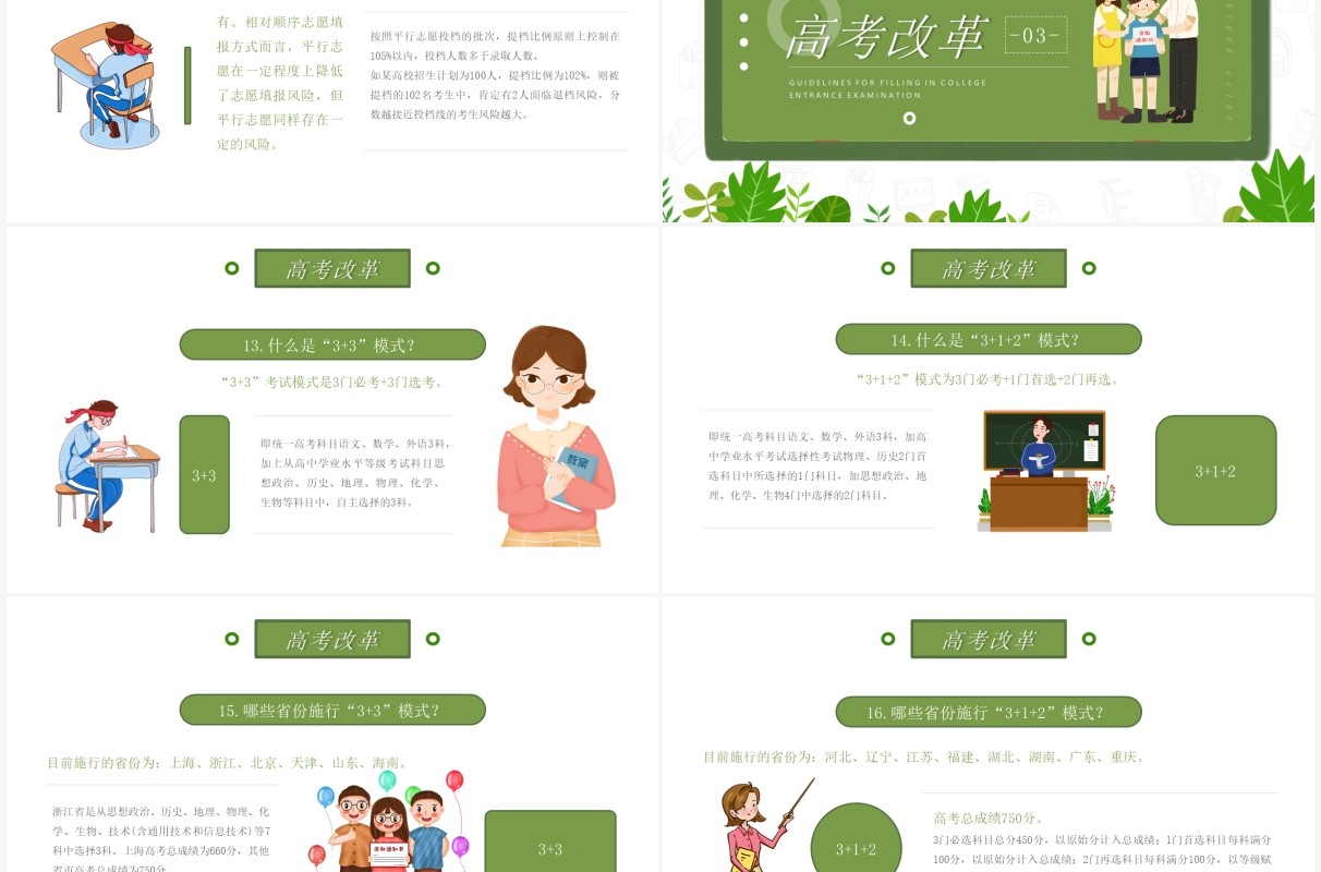 绿色简约风高考志愿填报知识指南PPT模板