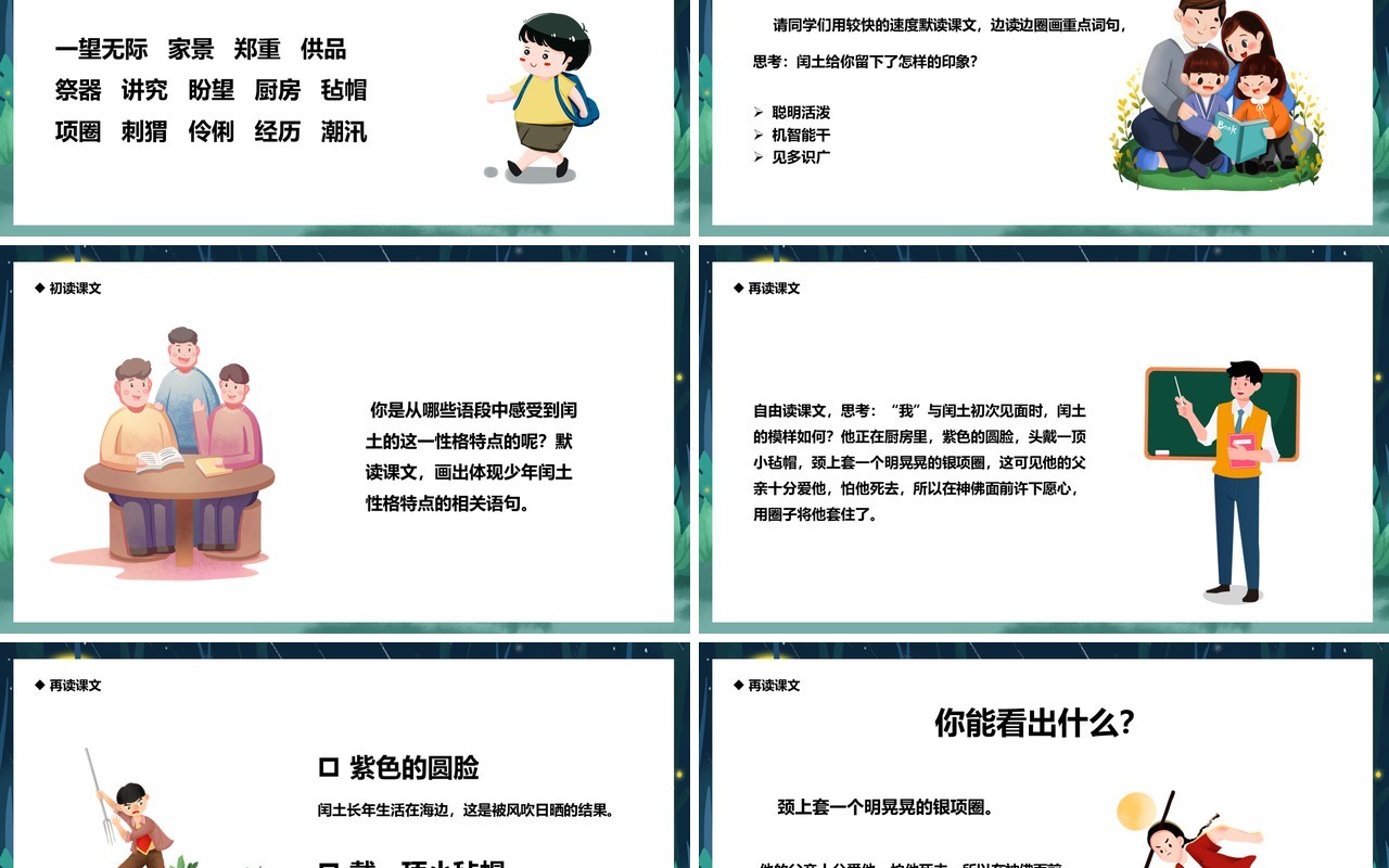 部编版六年级语文上册少年闰土课件PPT模板