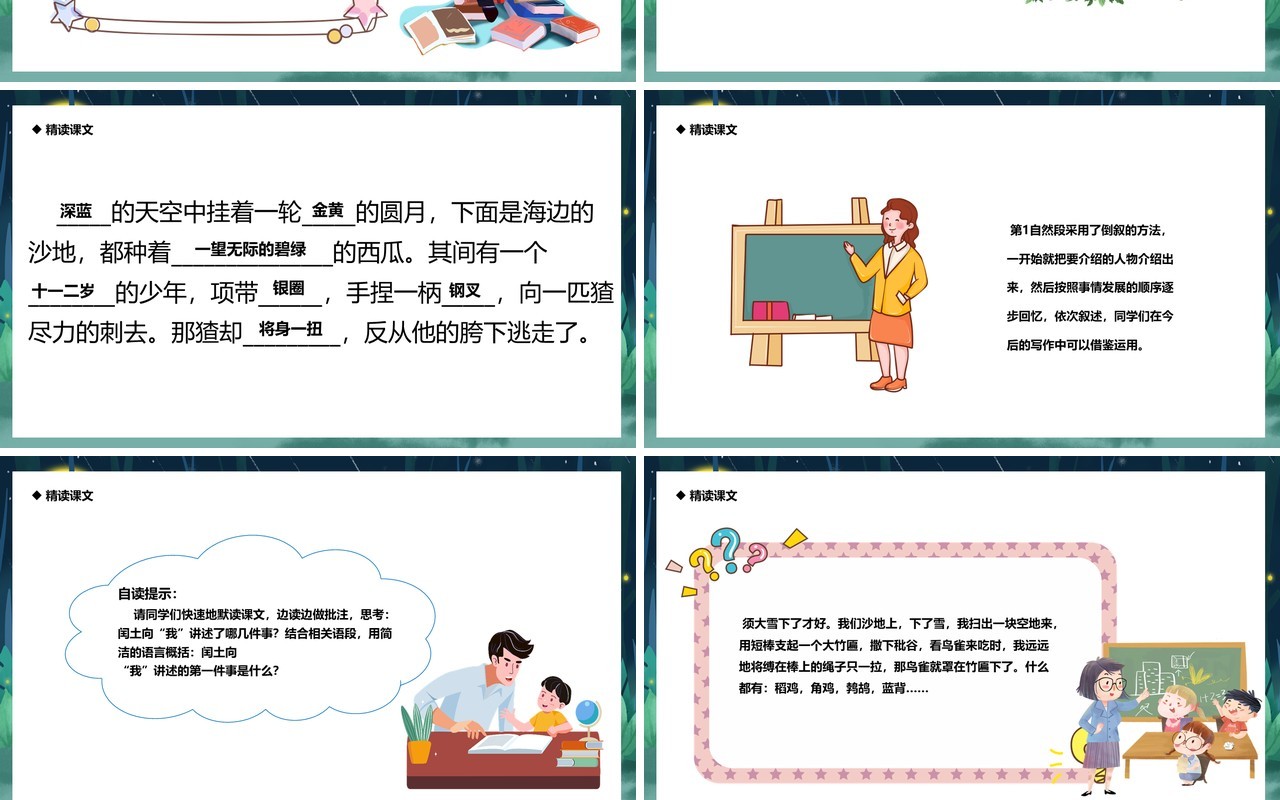 部编版六年级语文上册少年闰土课件PPT模板