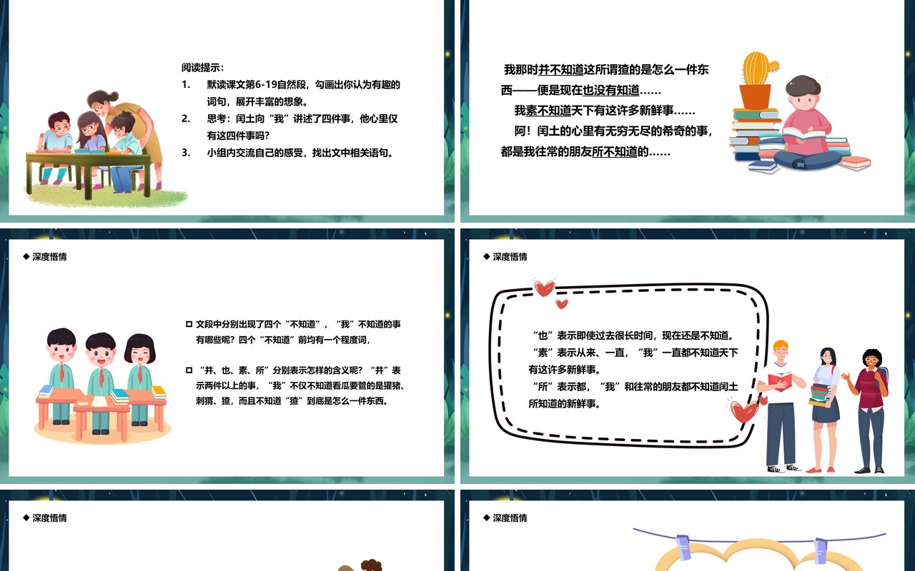部编版六年级语文上册少年闰土课件PPT模板
