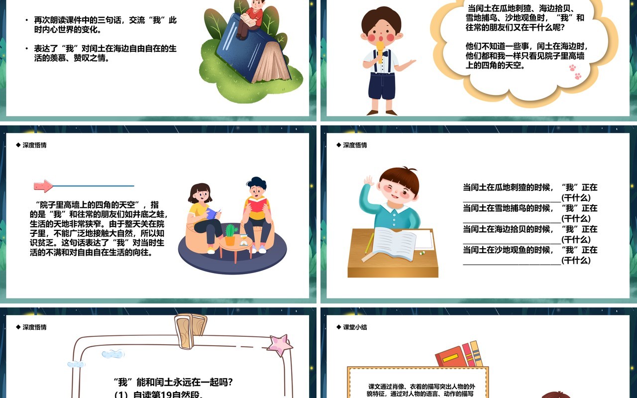 部编版六年级语文上册少年闰土课件PPT模板