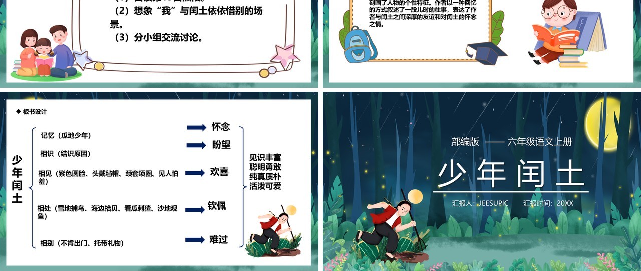 部编版六年级语文上册少年闰土课件PPT模板