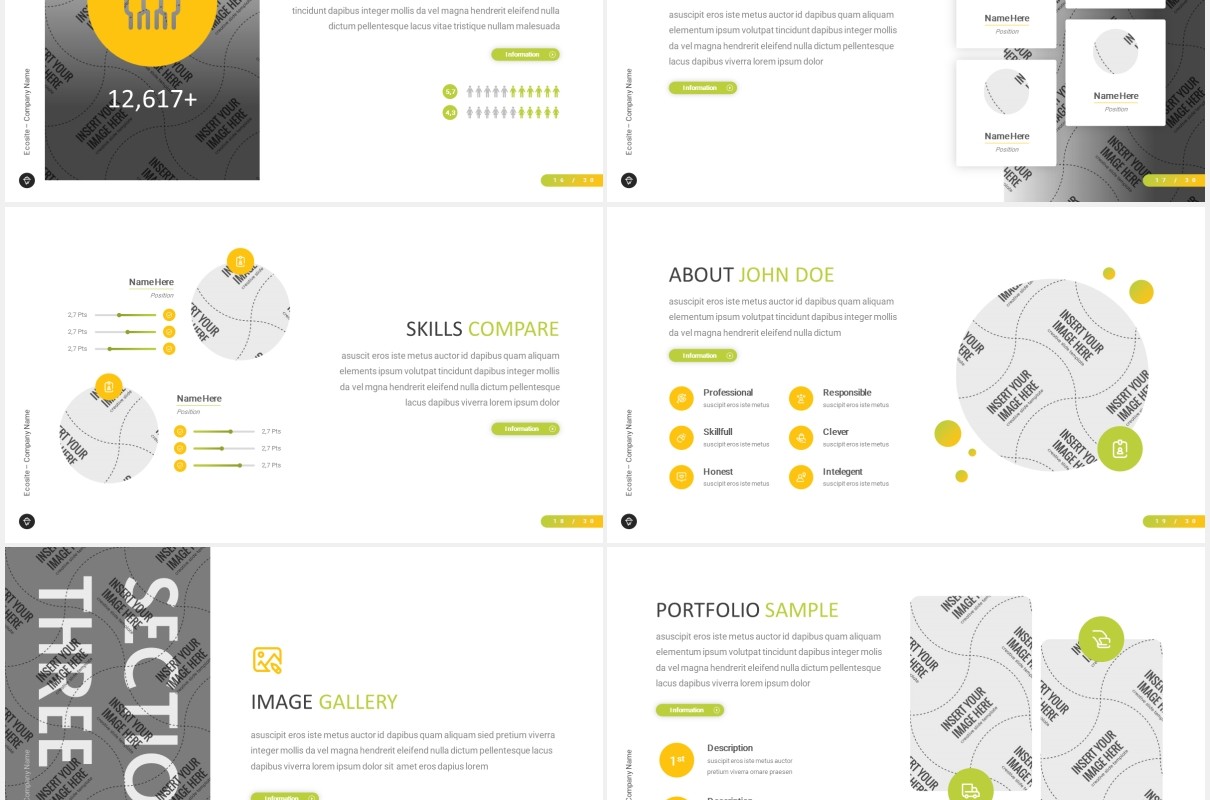 绿色生态环保PPT图片排版模板Ecosite - Eco Powerpoint Template