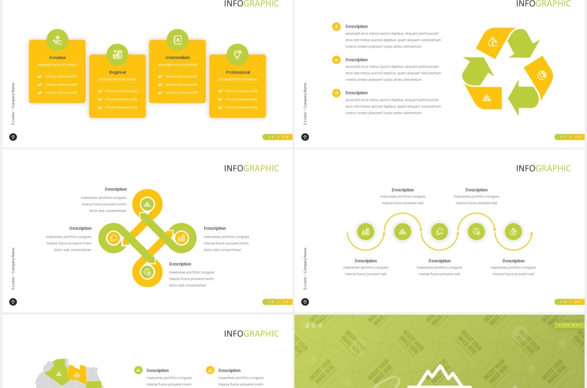 绿色生态环保PPT图片排版模板Ecosite - Eco Powerpoint Template