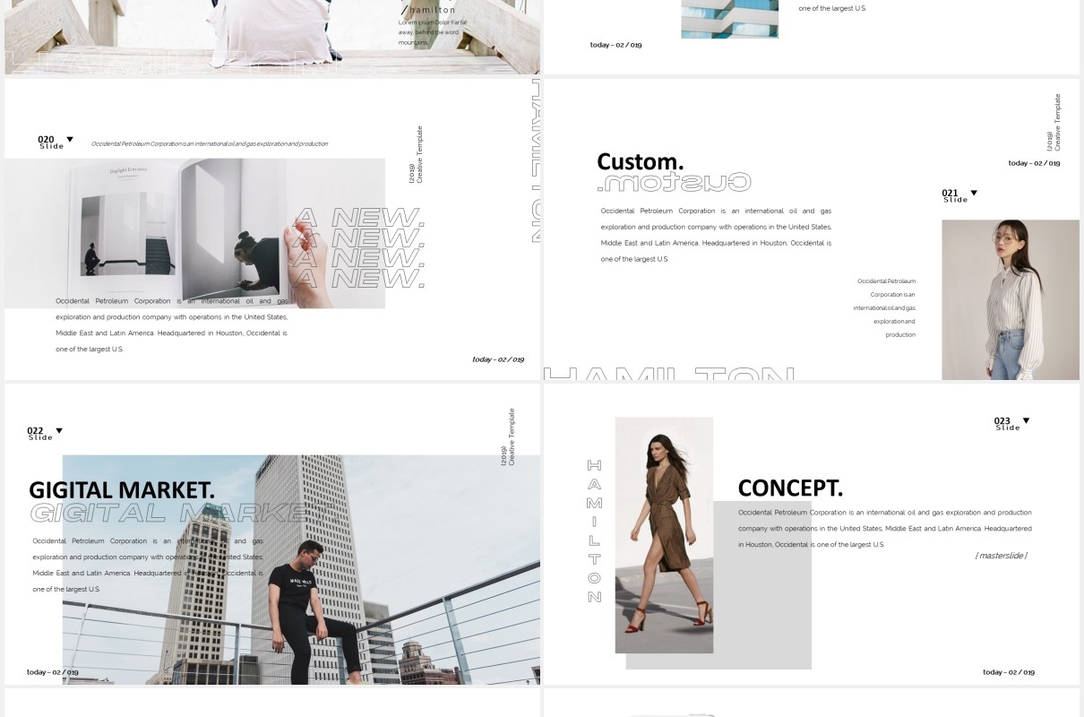 商业公司产品展示PPT模板HAMILTON - Powerpoint Business Corporate