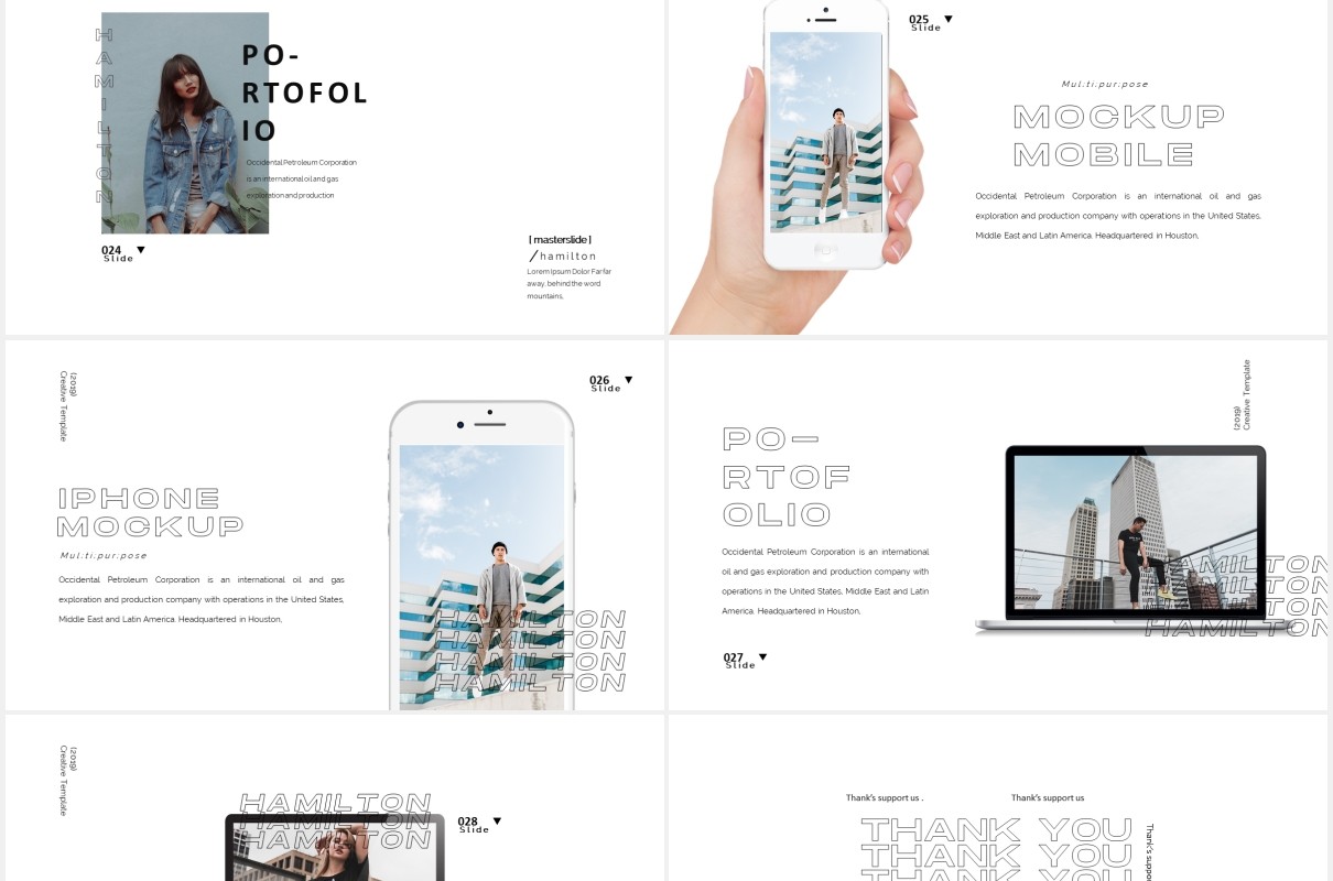 商业公司产品展示PPT模板HAMILTON - Powerpoint Business Corporate