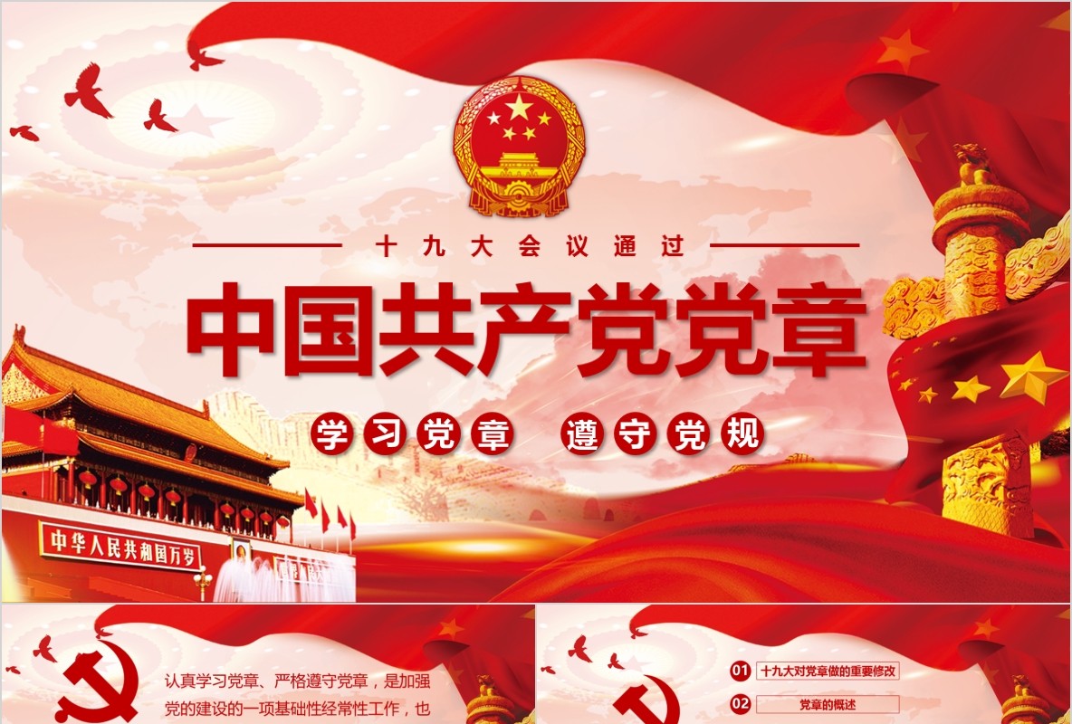 学习新微党章党课PPT模板25
