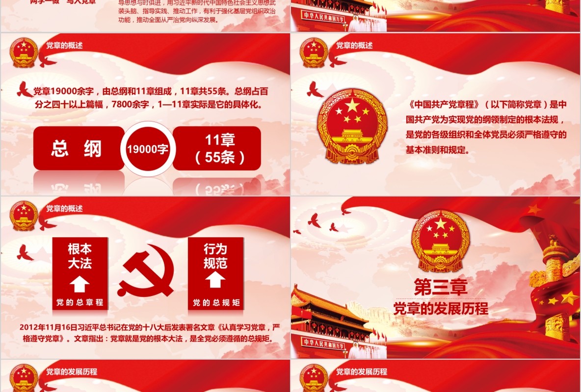 学习新微党章党课PPT模板25