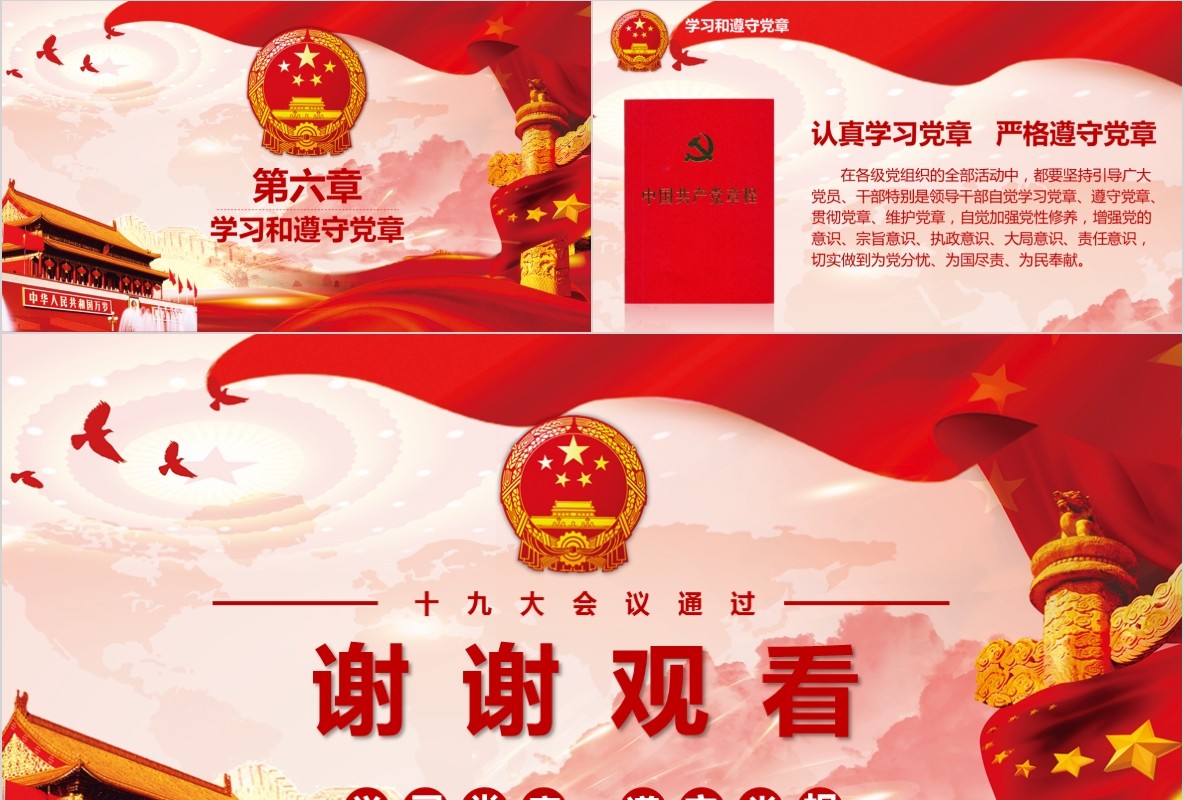 学习新微党章党课PPT模板25