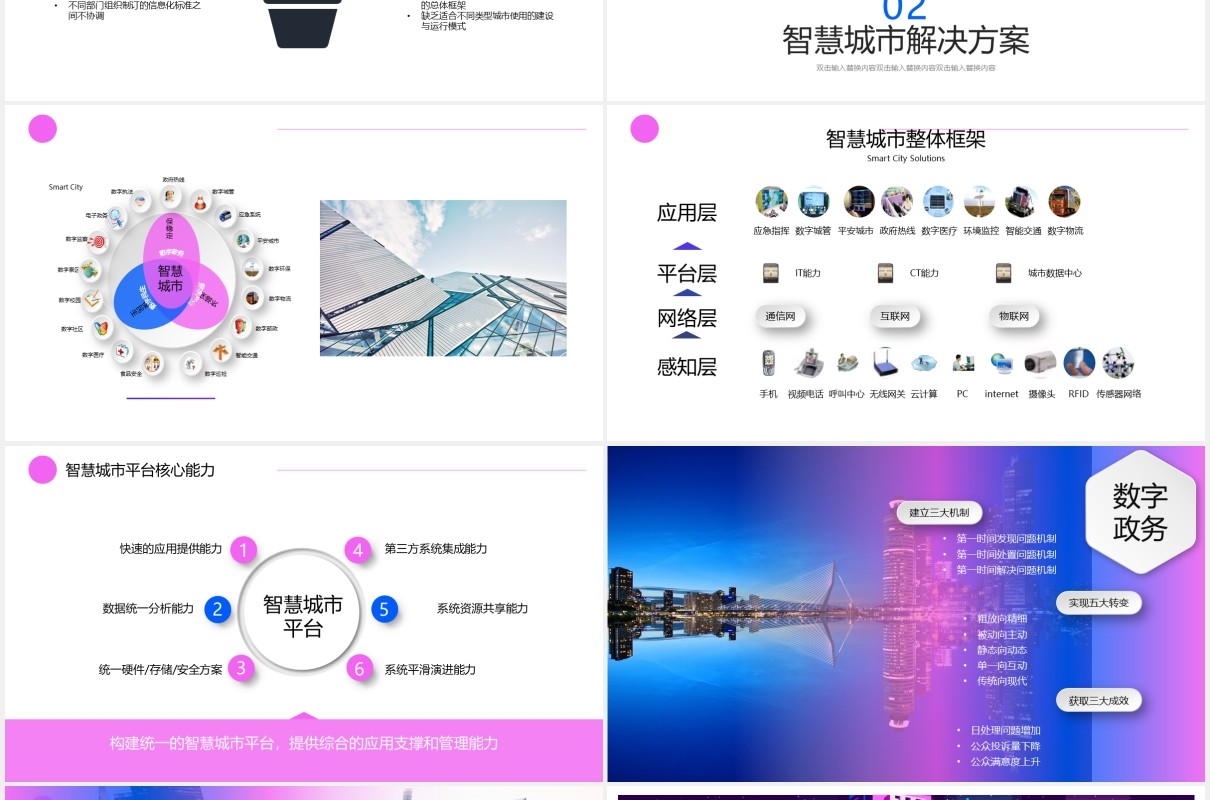 科技时代智慧城市解决方案动态PPT模板