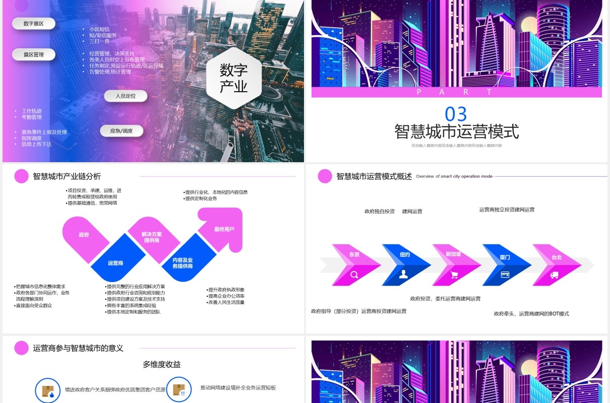 科技时代智慧城市解决方案动态PPT模板