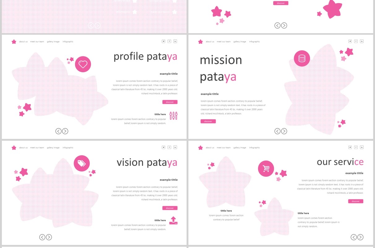 粉色可爱PPT模板版式通用Pataya Powerpoint Template