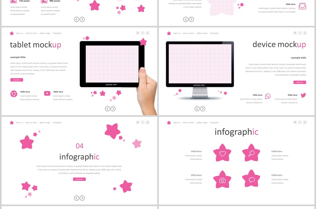 粉色可爱PPT模板版式通用Pataya Powerpoint Template