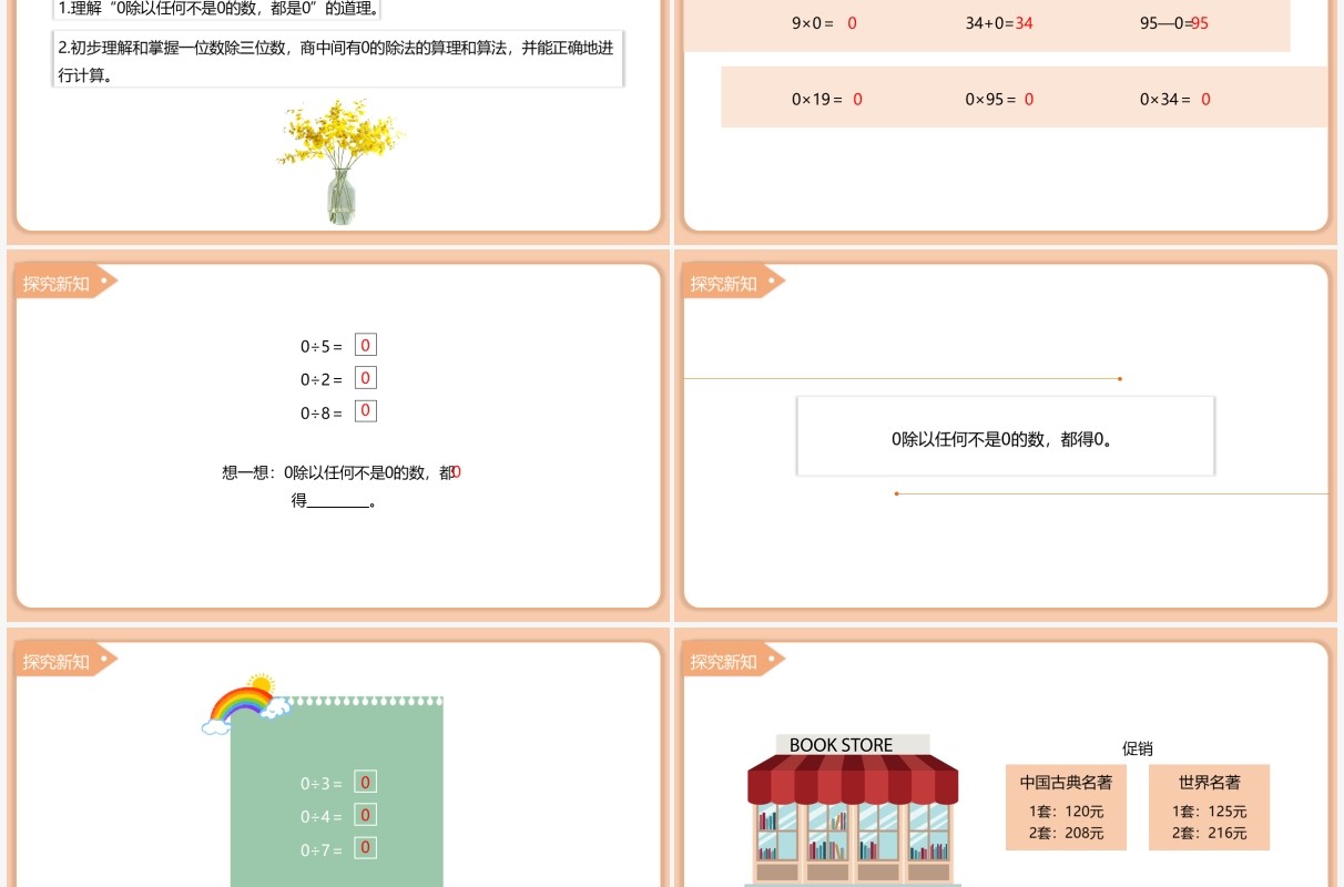 部编版三年级数学下册商中间有0的除法课件PPT模板