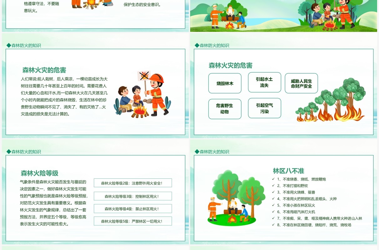 平安清明森林防火清明节森林防火安全教育动态PPT模板