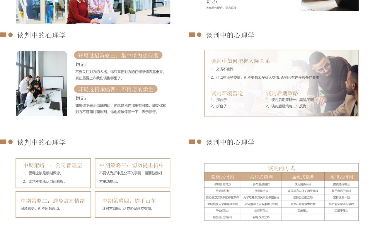 棕色商务风销售谈判技巧PPT模板
